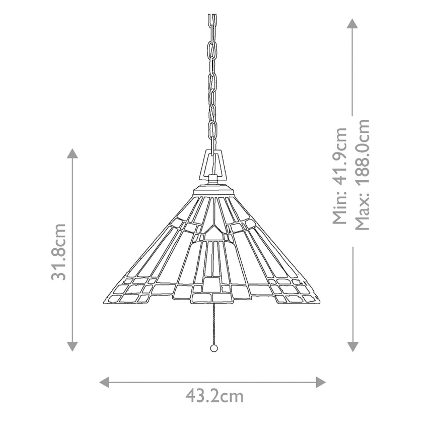 Elstead QZ-INGLENOOK-P-A - Lámpara colgante con cadena INGLENOOK 3xE27/60W/230V