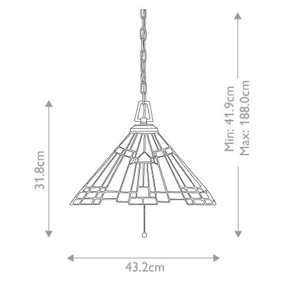 Elstead - Lámpara colgante con cadena Tiffany INGLENOOK 3xE27/60W/230V