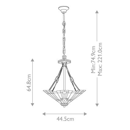 Elstead - Lámpara colgante con cadena Tiffany INGLENOOK 3xE27/100W/230V