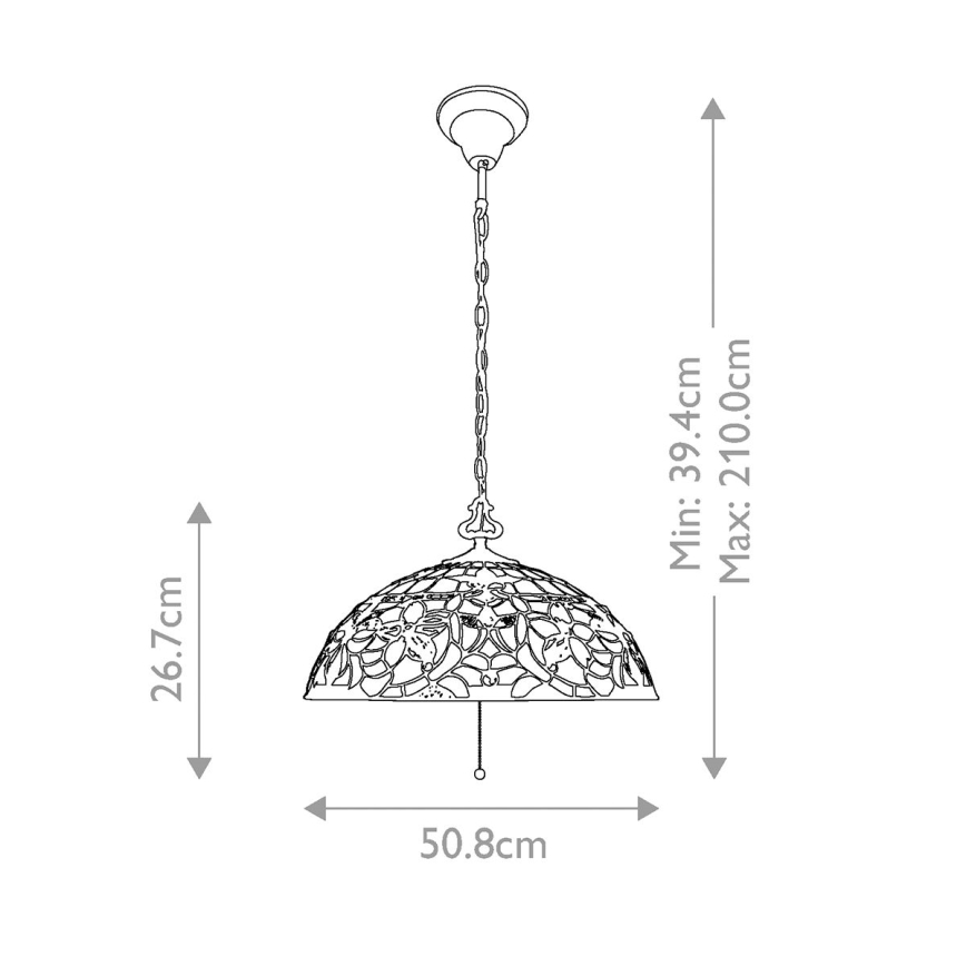 Elstead QZ-KAMI-P - Lámpara colgante con cadena KAMI 3xE27/60W/230V