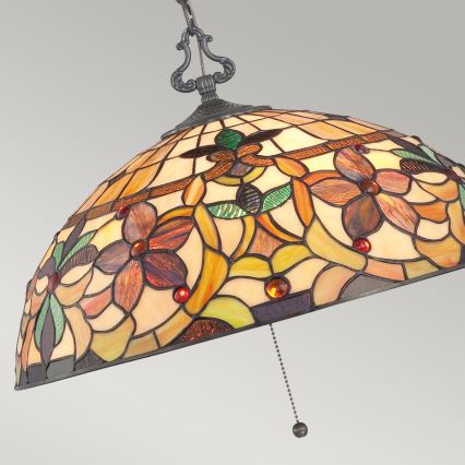 Elstead - Lámpara colgante estilo Tiffany KAMI con cadena, 3xE27/60W/230V