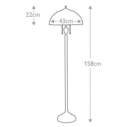Elstead QZ-LARISSA-FL - Lámpara de pie LARISSA 2xE27/100W/230V