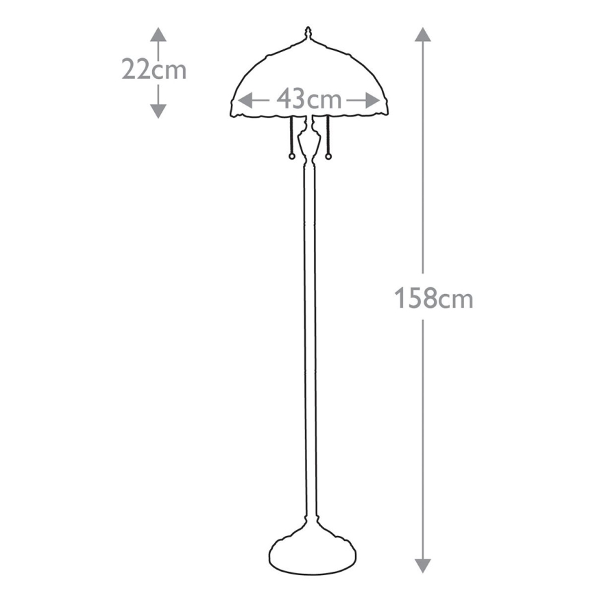 Elstead QZ-LARISSA-FL - Lámpara de pie LARISSA 2xE27/100W/230V