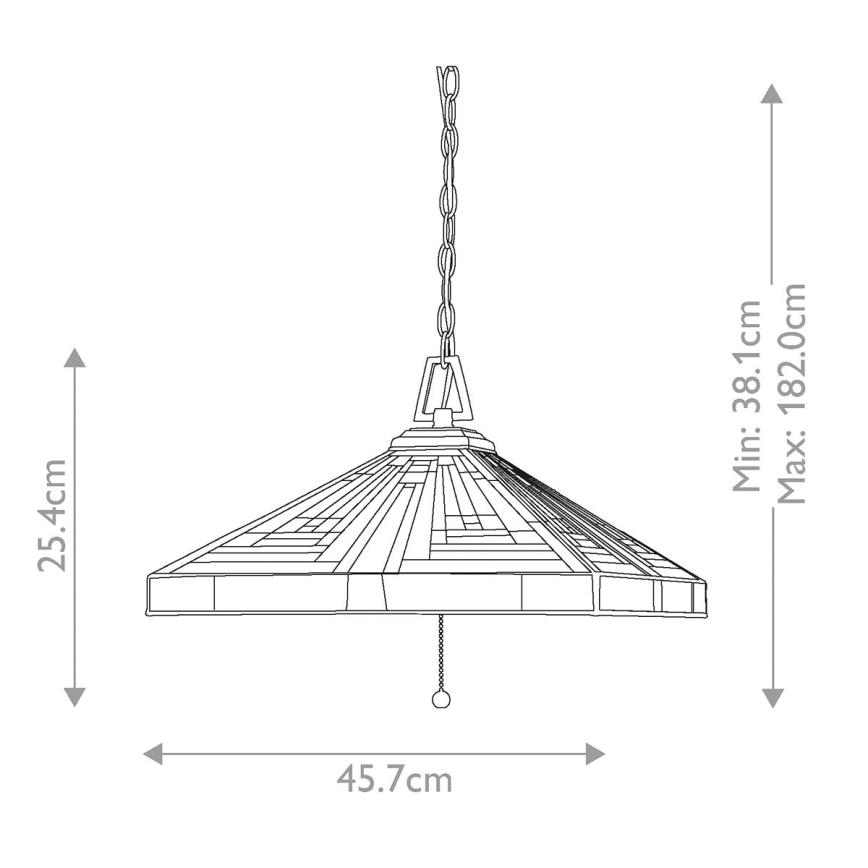 Elstead - Lámpara colgante con cadena Tiffany STEPHEN 3xE27/60W/230V