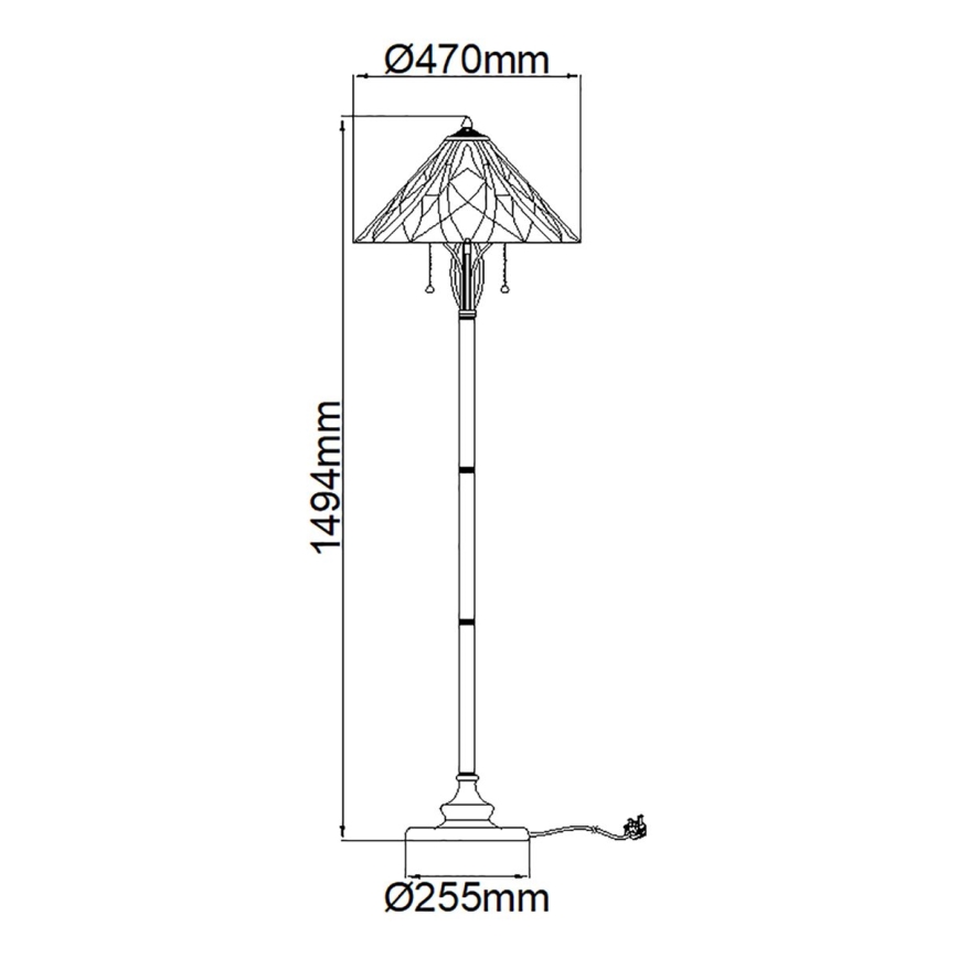 Elstead - Lámpara de pie Tiffany VICTORY 2xE27/60W/230V