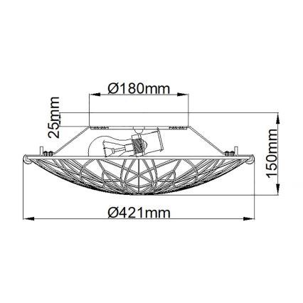 Elstead QZ-VICTORY-SF - Plafón VICTORY 2xE27/60W/230V