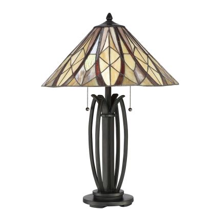 Elstead - Lámpara de mesa Tiffany VICTORY 2xE27/60W/230V
