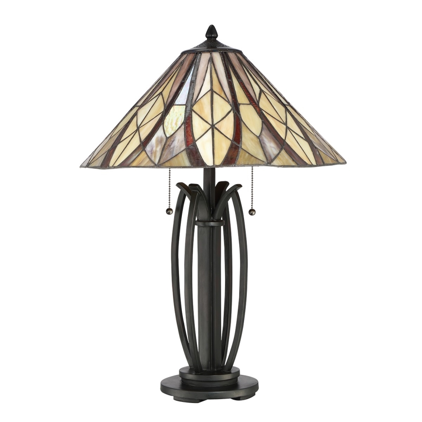 Elstead - Lámpara de mesa Tiffany VICTORY 2xE27/60W/230V