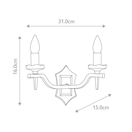 Elstead - Aplique RECTORY 2xE14/60W/230V