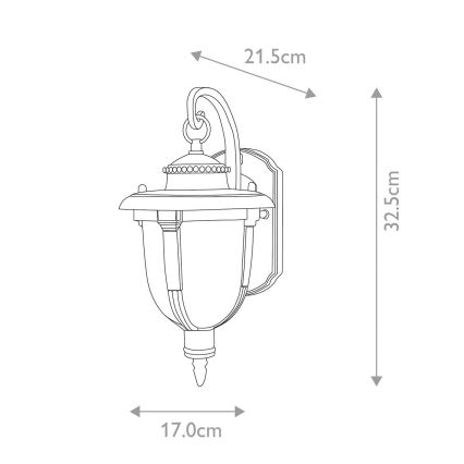 Elstead STL2-S-WB - Aplique de exterior ST LOUIS 1xE27/100W/230V IP44