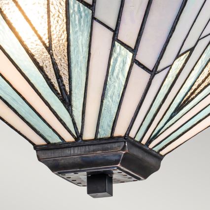 Elstead - Lámpara colgante de varilla estilo Tiffany ALDERLEY 2xE27/60W/230V