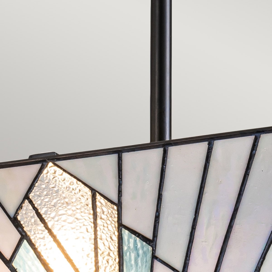 Elstead - Lámpara colgante de varilla estilo Tiffany ALDERLEY 2xE27/60W/230V