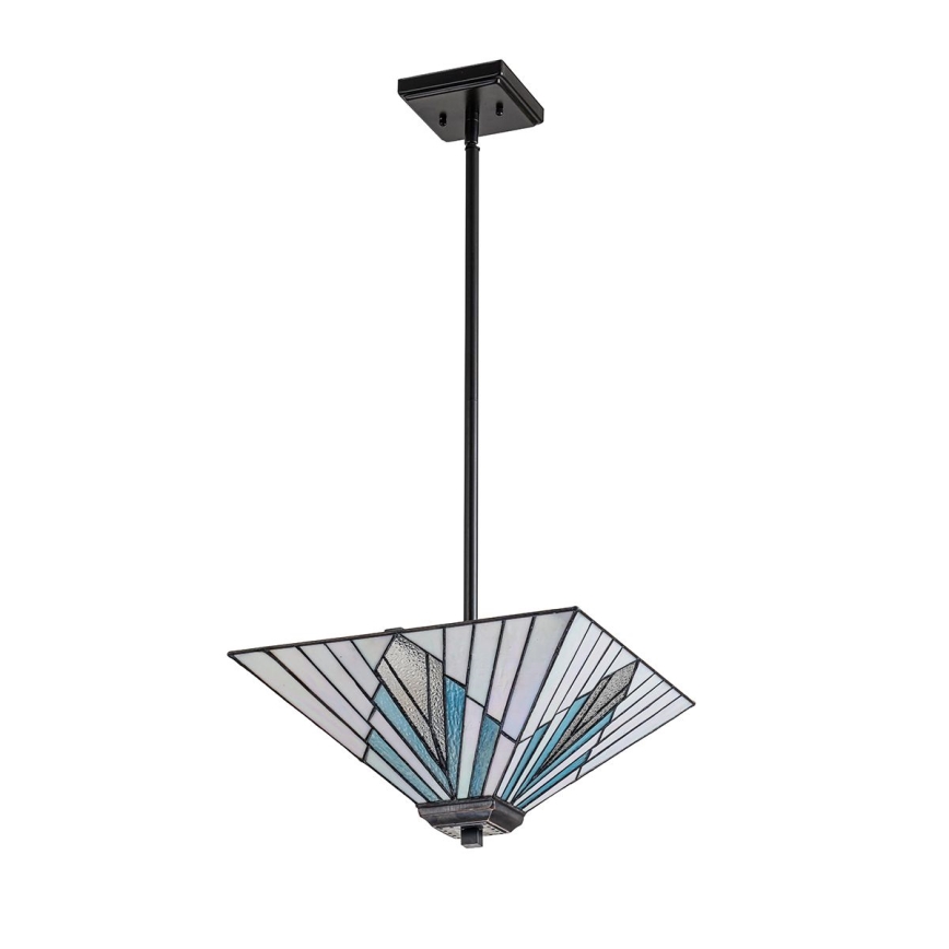 Elstead - Lámpara colgante de varilla estilo Tiffany ALDERLEY 2xE27/60W/230V