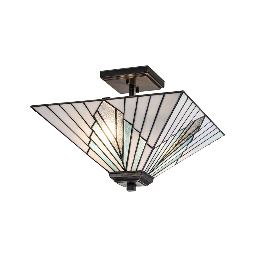 Elstead - Lámpara colgante de varilla estilo Tiffany ALDERLEY 2xE27/60W/230V