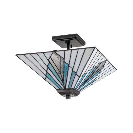 Elstead - Lámpara colgante de varilla estilo Tiffany ALDERLEY 2xE27/60W/230V