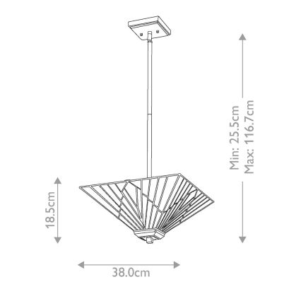 Elstead - Lámpara colgante de varilla estilo Tiffany ALDERLEY 2xE27/60W/230V