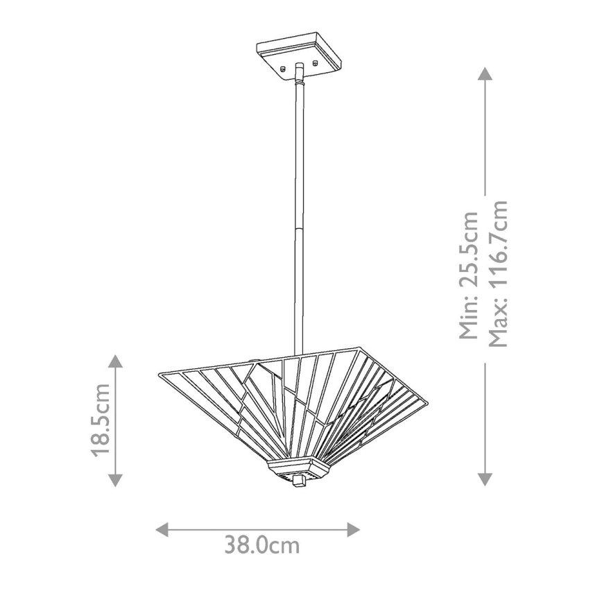 Elstead - Lámpara colgante de varilla estilo Tiffany ALDERLEY 2xE27/60W/230V