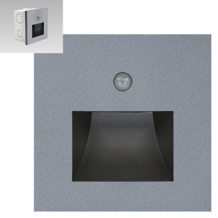 Emithor 70416 - Lámpara LED para escaleras con sensor SUNNY LED/1W/230V 4000K gris