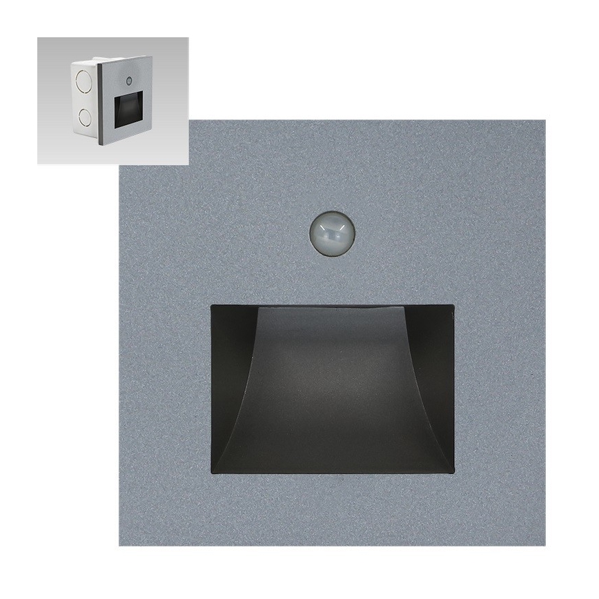 Emithor 70416 - Lámpara LED para escaleras con sensor SUNNY LED/1W/230V 4000K gris