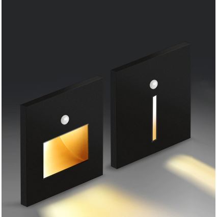Emithor 70418 - Lámpara LED para escaleras con sensor SUNNY LED/1W/230V 4000K negro