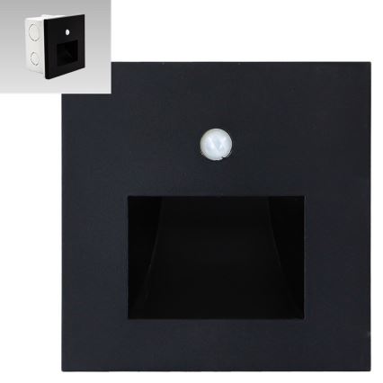 Emithor 70418 - Luz LED de escalera con sensor SUNNY LED/1W/230V 4000K negro