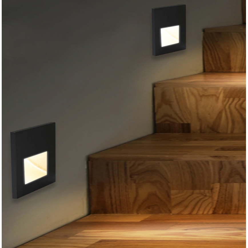 Emithor 70419 - Iluminación de la escalera LED SUNNY LED/1W/230V 4000K negro