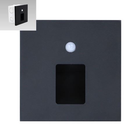 Emithor 70424 - Lámpara LED para escaleras con sensor VIX LED/1W/230V 4000K negro
