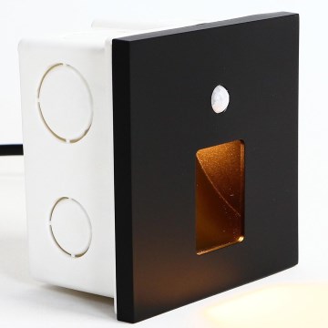 Emithor 70424 - Lámpara LED para escaleras con sensor VIX LED/1W/230V 4000K negro