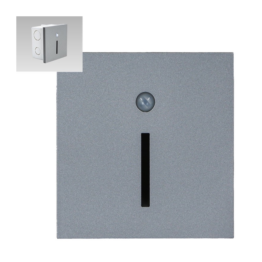 Emithor 70428 - Lámpara LED para escaleras con sensor LINE LED/1W/230V 4000K gris