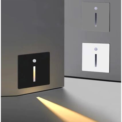Emithor 70430 - Lámpara LED para escaleras con sensor LINE LED/1W/230V negro
