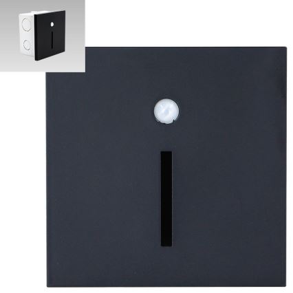 Emithor 70430 - Lámpara LED para escaleras con sensor LINE LED/1W/230V negro