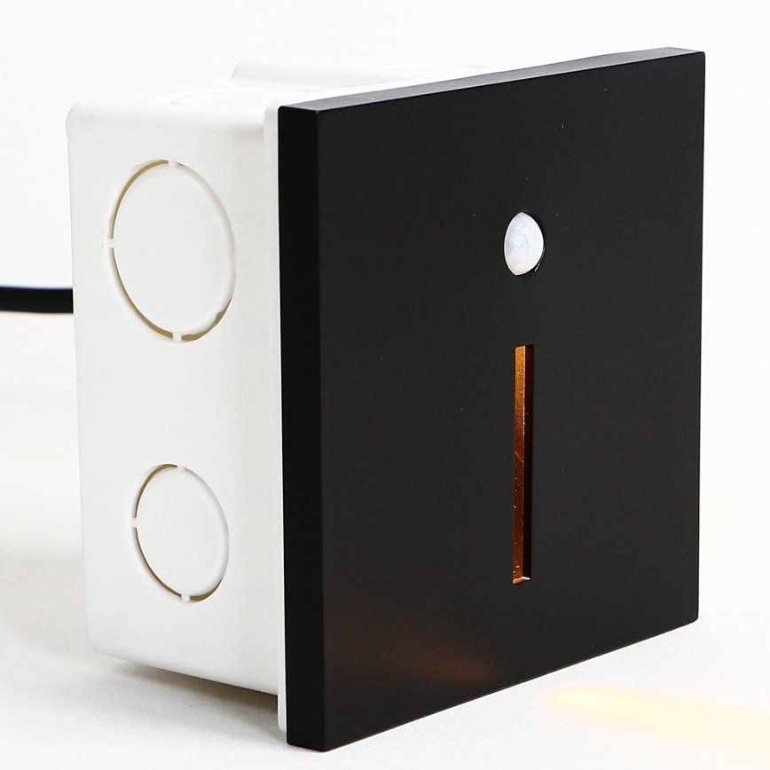 Emithor 70430 - Lámpara LED para escaleras con sensor LINE LED/1W/230V negro