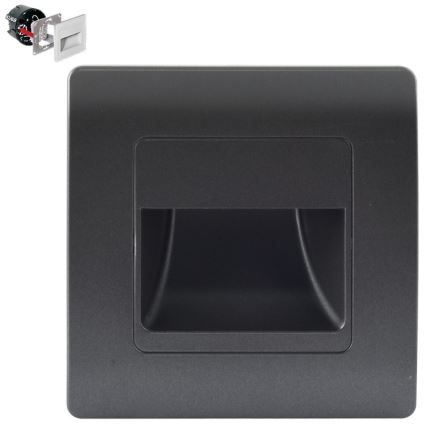 Emithor 70438 - Iluminación de la escalera LED STEP LIGHT LED/1W/230V 4000K negro