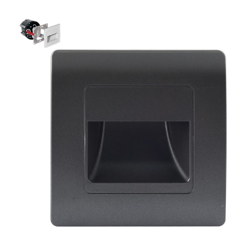 Emithor 70438 - Iluminación de la escalera LED STEP LIGHT LED/1W/230V 4000K negro