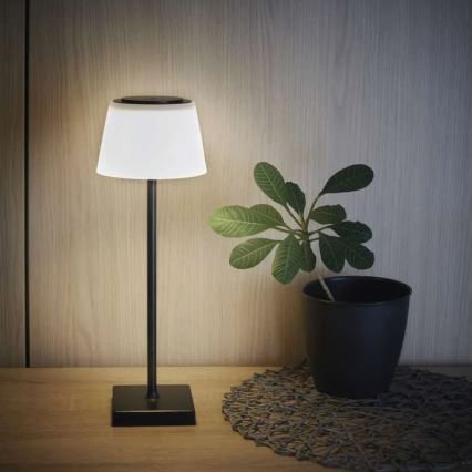 Lámpara LED recargable y regulable KATIE LED/4W/10V 1800mAh IP44 CRI 90 negro