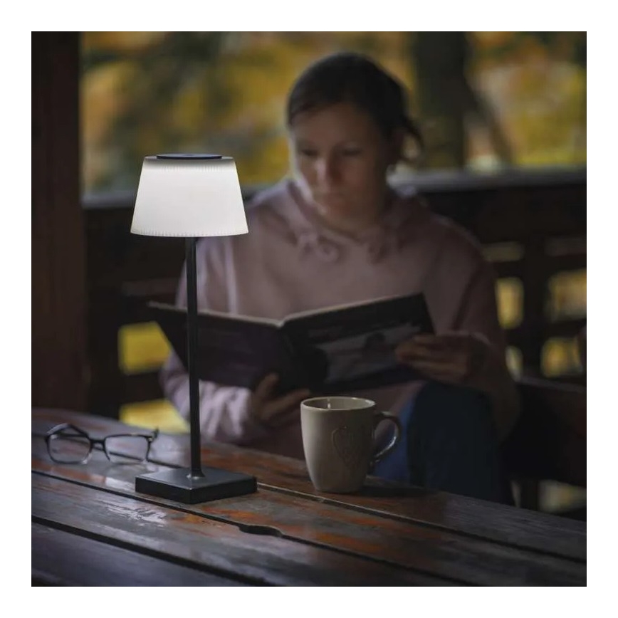 Lámpara LED recargable y regulable KATIE LED/4W/10V 1800mAh IP44 CRI 90 negro