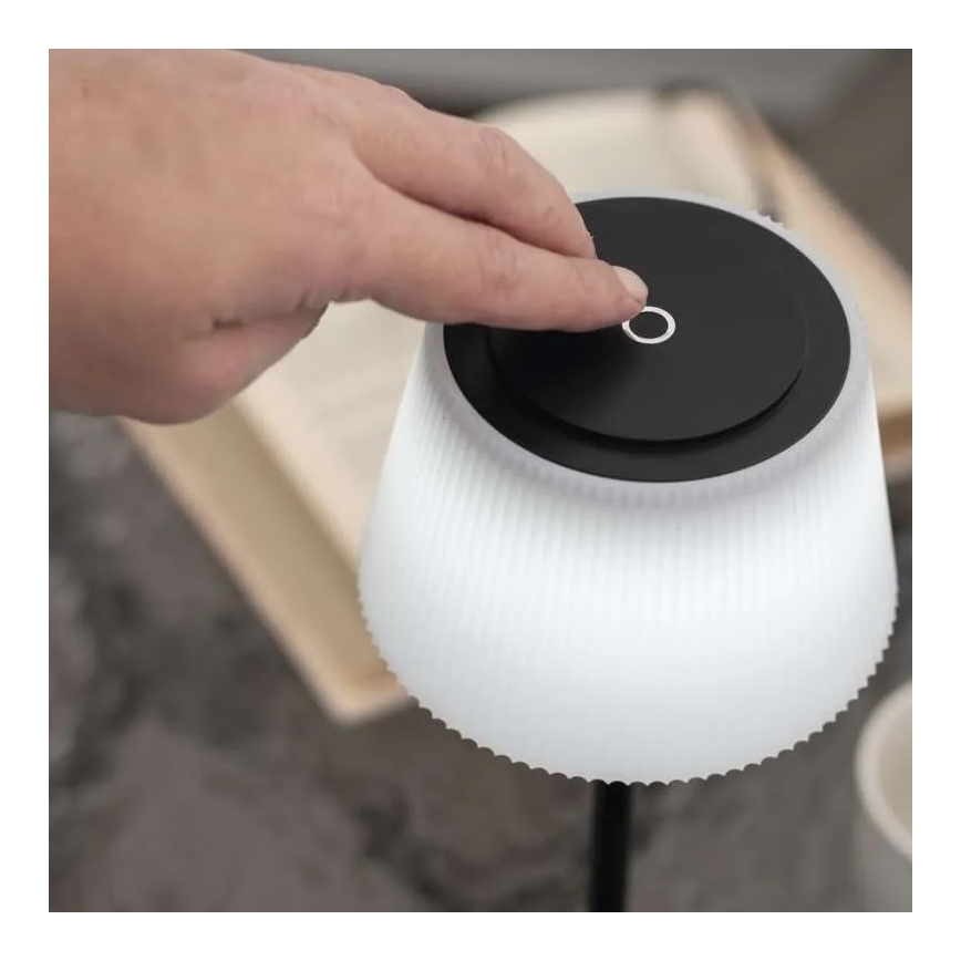 Lámpara LED recargable y regulable KATIE LED/4W/10V 1800mAh IP44 CRI 90 negro