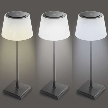 Lámpara LED recargable y regulable KATIE LED/4W/10V 1800mAh IP44 CRI 90 negro