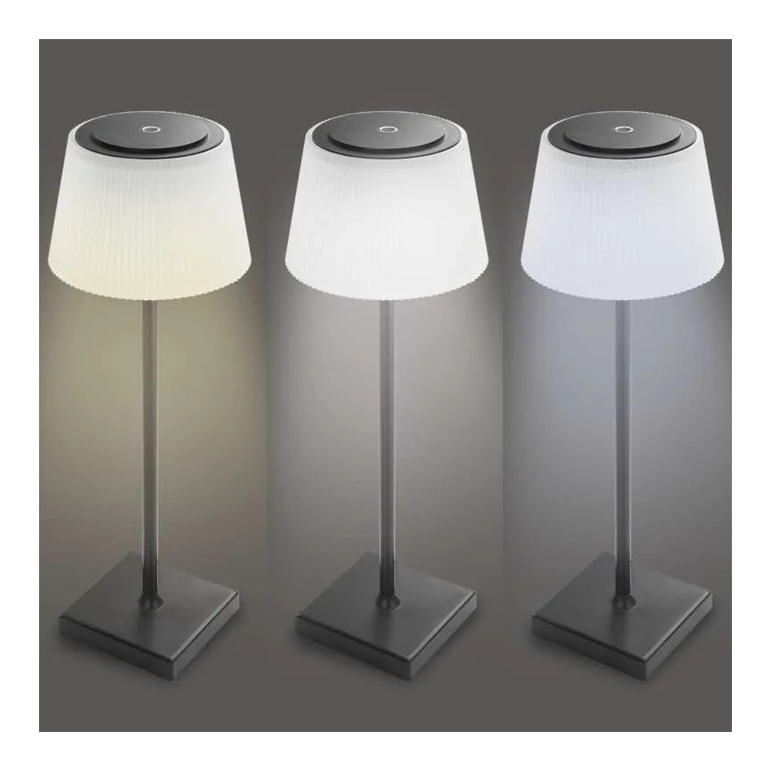 Lámpara LED recargable y regulable KATIE LED/4W/10V 1800mAh IP44 CRI 90 negro