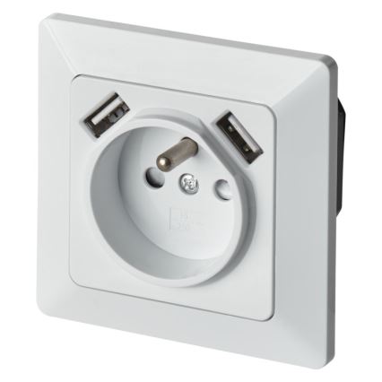 Enchufe doméstico con USB FRENCH 250V/16A