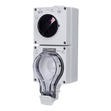 Enchufe para ambientes húmedos con interruptor 230V/16A IP66