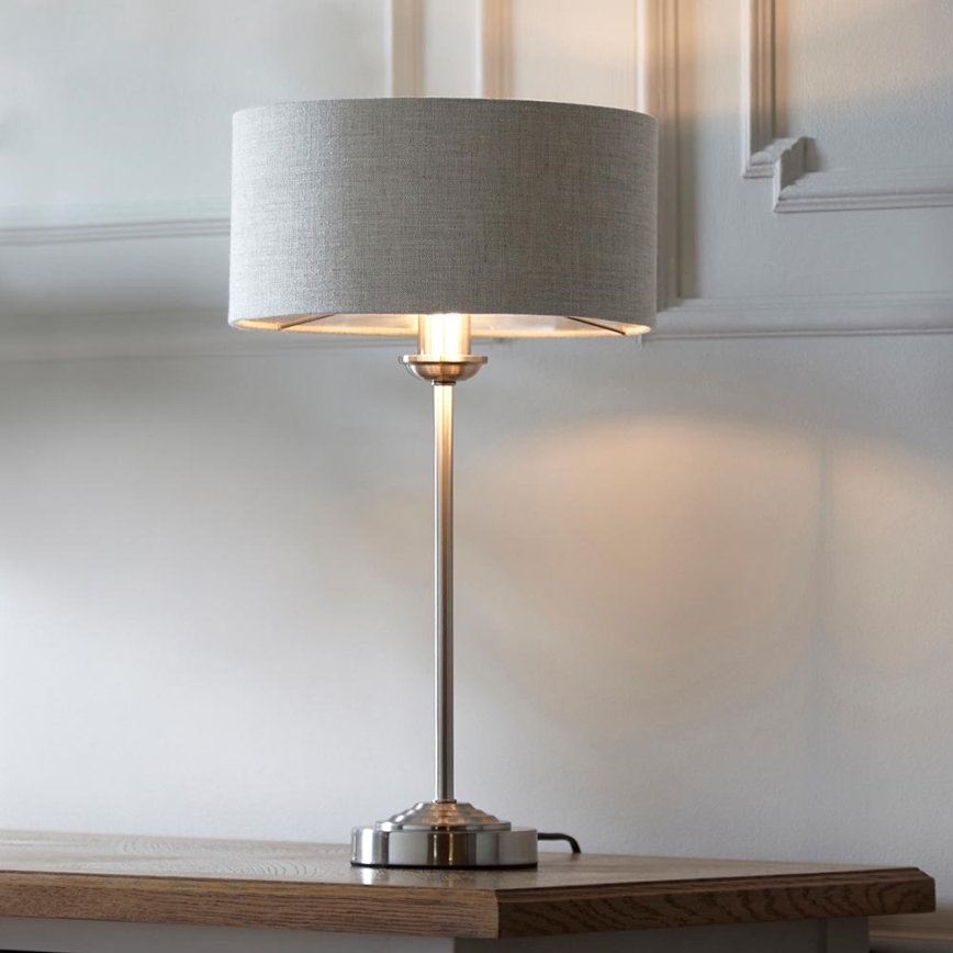 Endon 100646 - Lámpara de mesa HIGHCLERE 1xE14/7W/230V beige/cromo mate Ø 25 cm