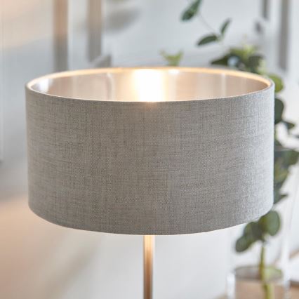 Endon 100646 - Lámpara de mesa HIGHCLERE 1xE14/7W/230V beige/cromo mate Ø 25 cm