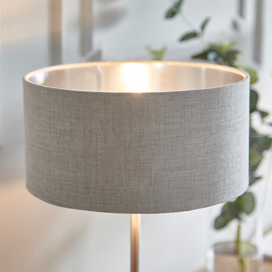 Endon 100646 - Lámpara de mesa HIGHCLERE 1xE14/7W/230V beige/cromo mate Ø 25 cm