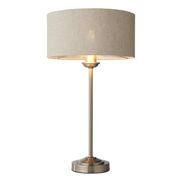 Endon 100646 - Lámpara de mesa HIGHCLERE 1xE14/7W/230V beige/cromo mate Ø 25 cm