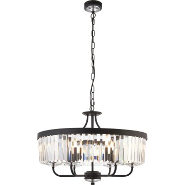 Endon 100711 - Lámpara colgante con cadena CHESTERFIELD 6xE14/6W/230V Ø 55 cm negra