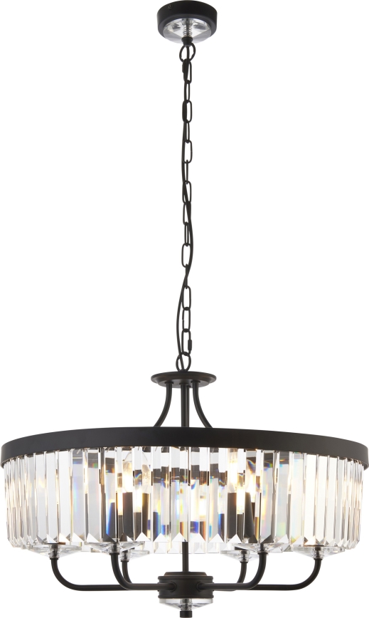 Endon 100711 - Lámpara colgante con cadena CHESTERFIELD 6xE14/6W/230V Ø 55 cm negra