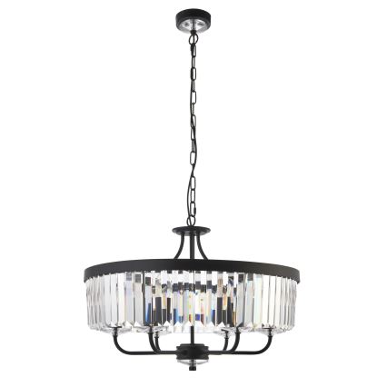 Endon 100711 - Lámpara colgante con cadena CHESTERFIELD 6xE14/6W/230V Ø 55 cm negra