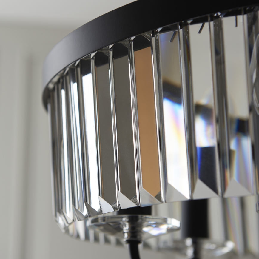 Endon 100711 - Lámpara colgante con cadena CHESTERFIELD 6xE14/6W/230V Ø 55 cm negra