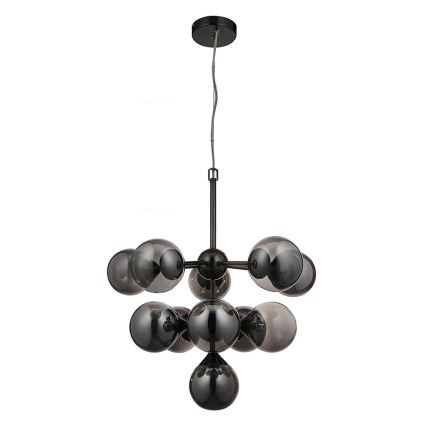 Endon 101147 - Lámpara colgante con cable OSCAR 11xG9/18W/230V negro/ahumado